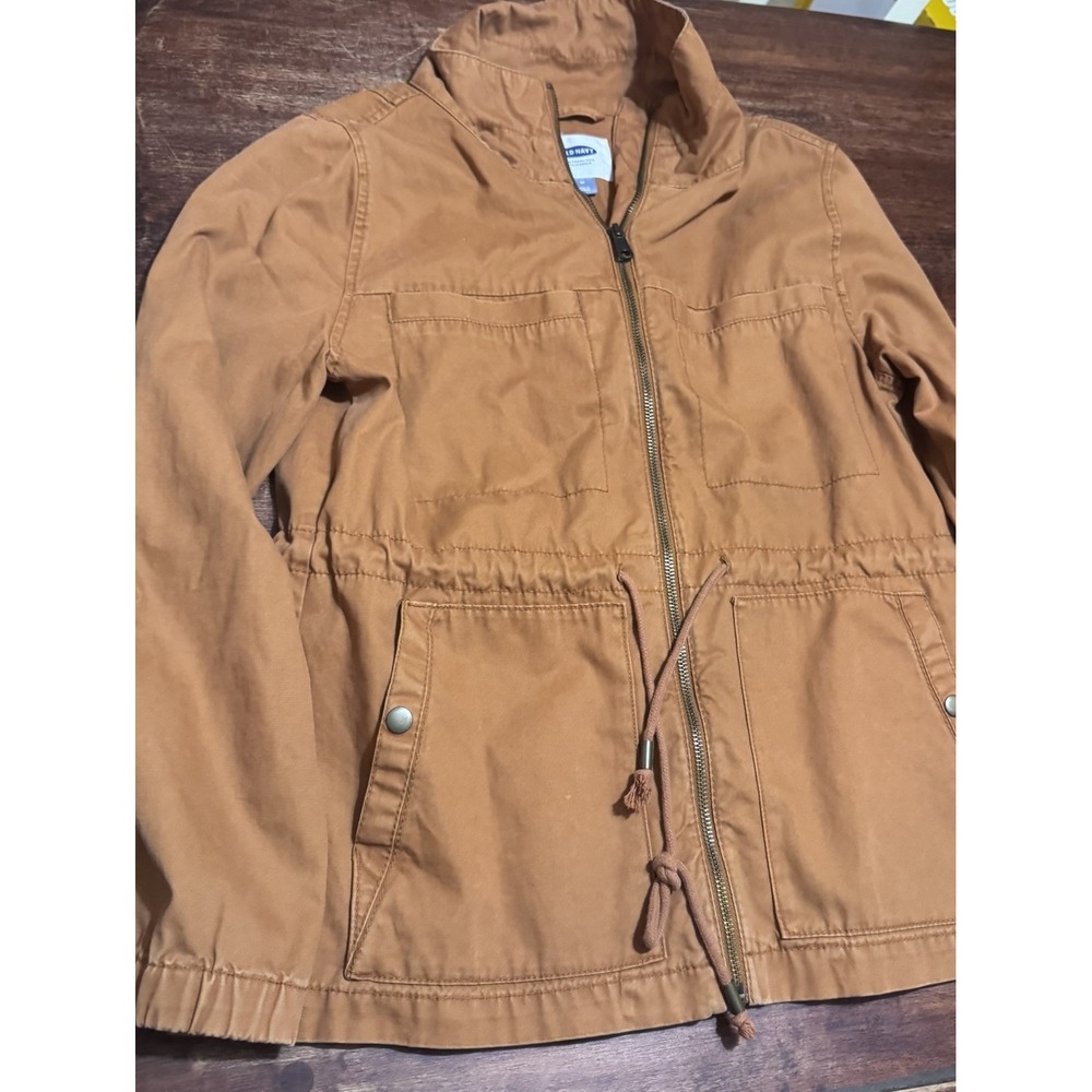 Old Navy Cotton‎ Utility Jacket Burnt Orange Drawstring Waist M
